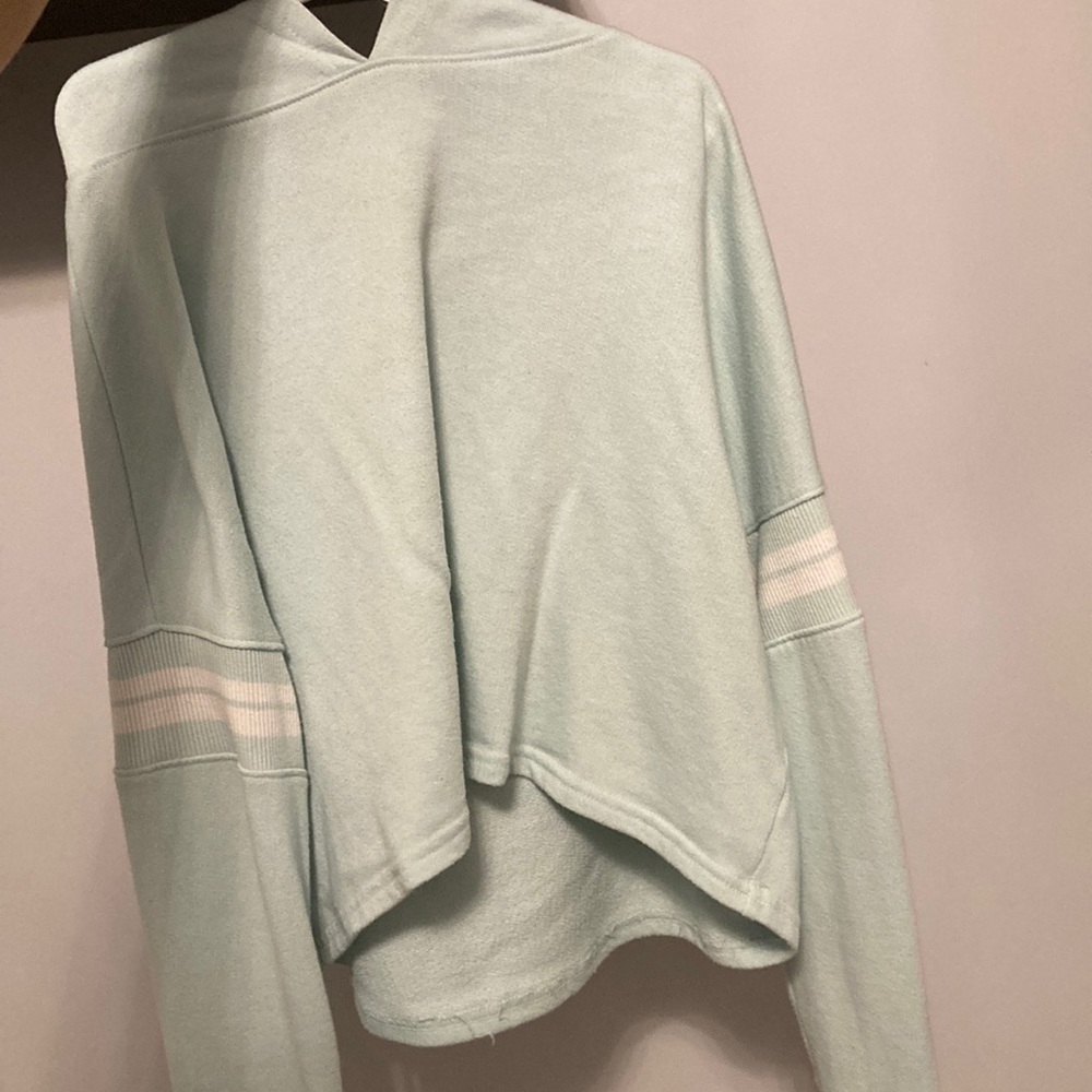 Blue crop top with hood